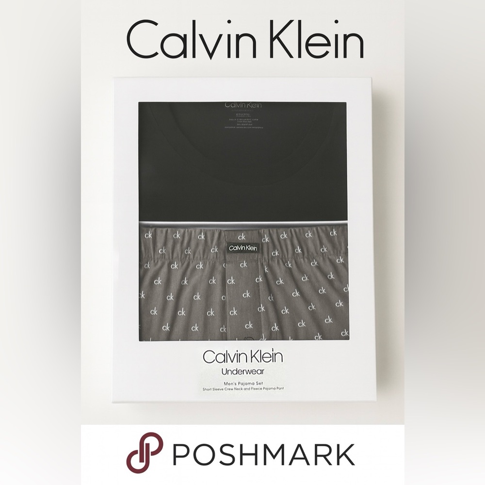 Calvin Klein Men's Black and Gray Pajama Set